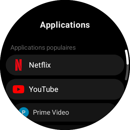 Liste d’applis à attribuer : raccourcis Netflix, YouTube et Prime Video pour une Samsung Smart TV