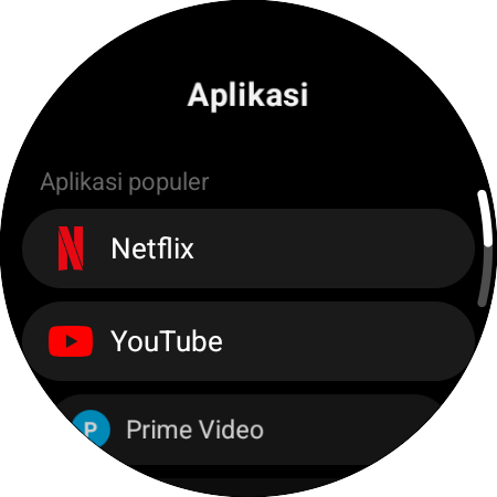 Daftar aplikasi untuk pemetaan — pintasan Netflix, YouTube, dan Prime Video untuk Samsung Smart TV