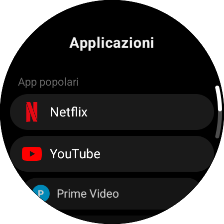 Elenco delle app da assegnare: scorciatoie Netflix, YouTube e Prime Video per una Samsung Smart TV