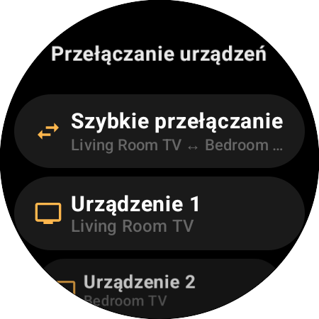 Przypisanie z kategorii Przełączanie urządzeń – Szybkie przełączanie między Living Room TV a Bedroom TV na jednym przycisku