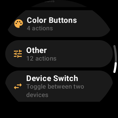 Remap categories — Color Buttons with 4 actions, Other with 12, and Device Switch