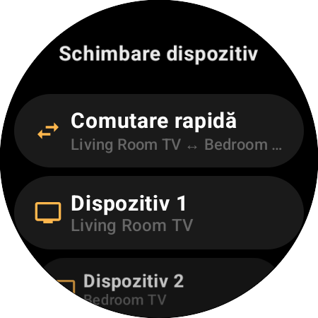 Remapare Schimbare dispozitiv – Comutare rapidă între Living Room TV și Bedroom TV pe un singur buton