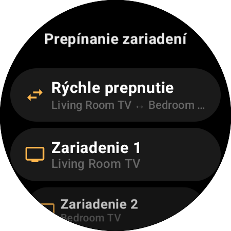 Premapovanie z kategórie Prepínanie zariadení – Rýchle prepnutie medzi Living Room TV a Bedroom TV na jednom tlačidle