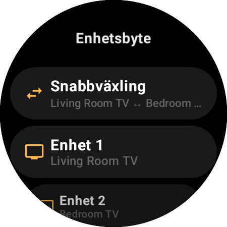 Tilldelning av Enhetsbyte – Snabbväxling mellan Living Room TV och Bedroom TV på en knapp