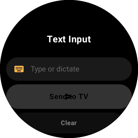 Zadání textu na chytrých hodinkách – napište nebo nadiktujte hledaný výraz a odešlete ho do televize Samsung