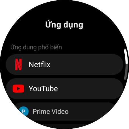 Danh sách ứng dụng để gán — lối tắt Netflix, YouTube và Prime Video cho Samsung Smart TV